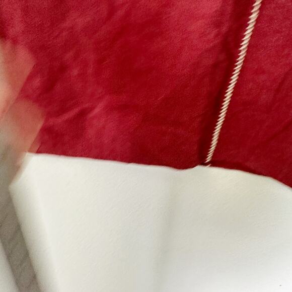 Madewell Red Embroidered Linen Blend Boxy Top sz XS - Picture 6 of 8